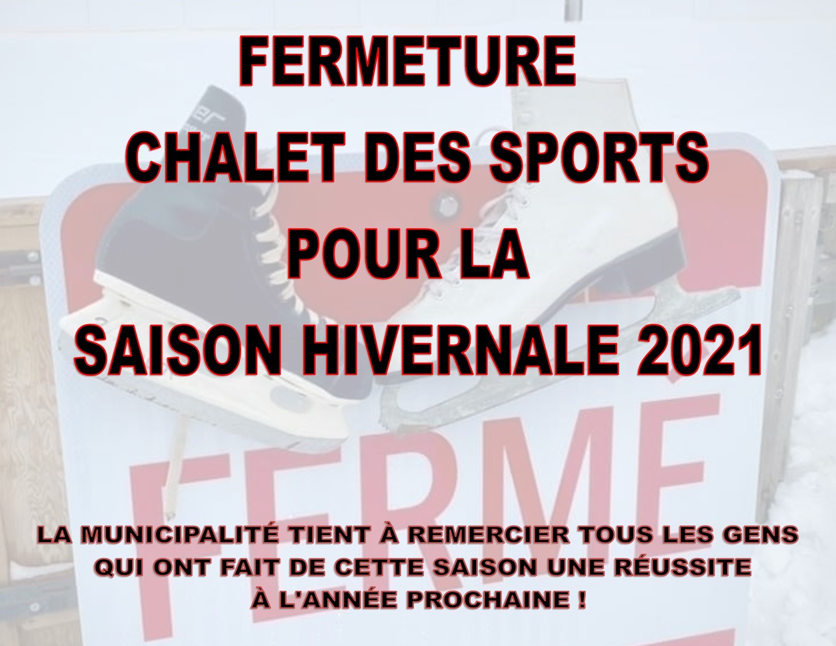 Fermeture du Chalet des sports 2021