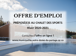 Offre d’emploi - Préposé chalet des sports (vignette)